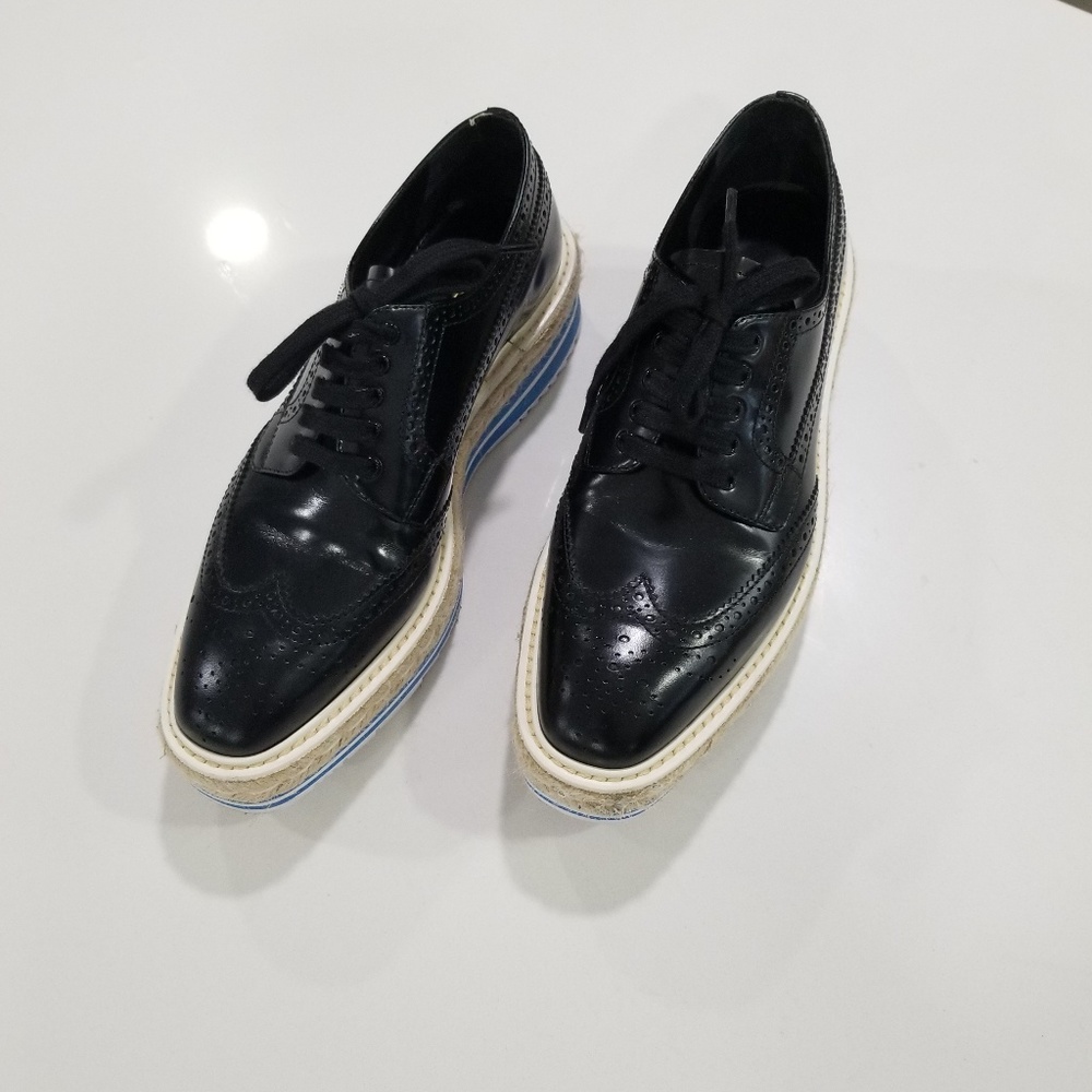 Prada Brushed Leather Lace-up Derby Shoe